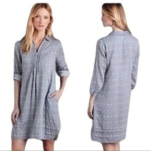 Anthropologie Isabella Sinclair Polka dot Chambray shirtdress small
